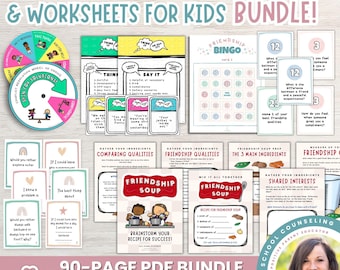 Social Skills Activities, Games, Exercises & Worksheets for Kids Ultimate SEL Bundle! | Friendship, Conflict Resolution, Social Filter | SEL