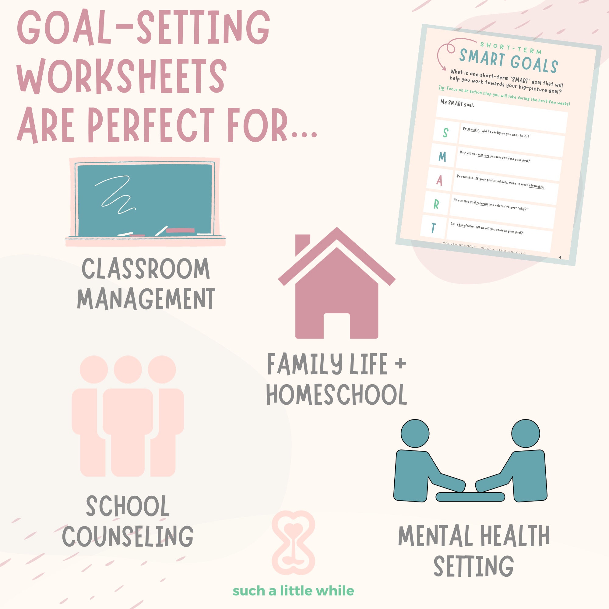 Goal Setting Worksheets for Students PDF Printable | for Elementary ...