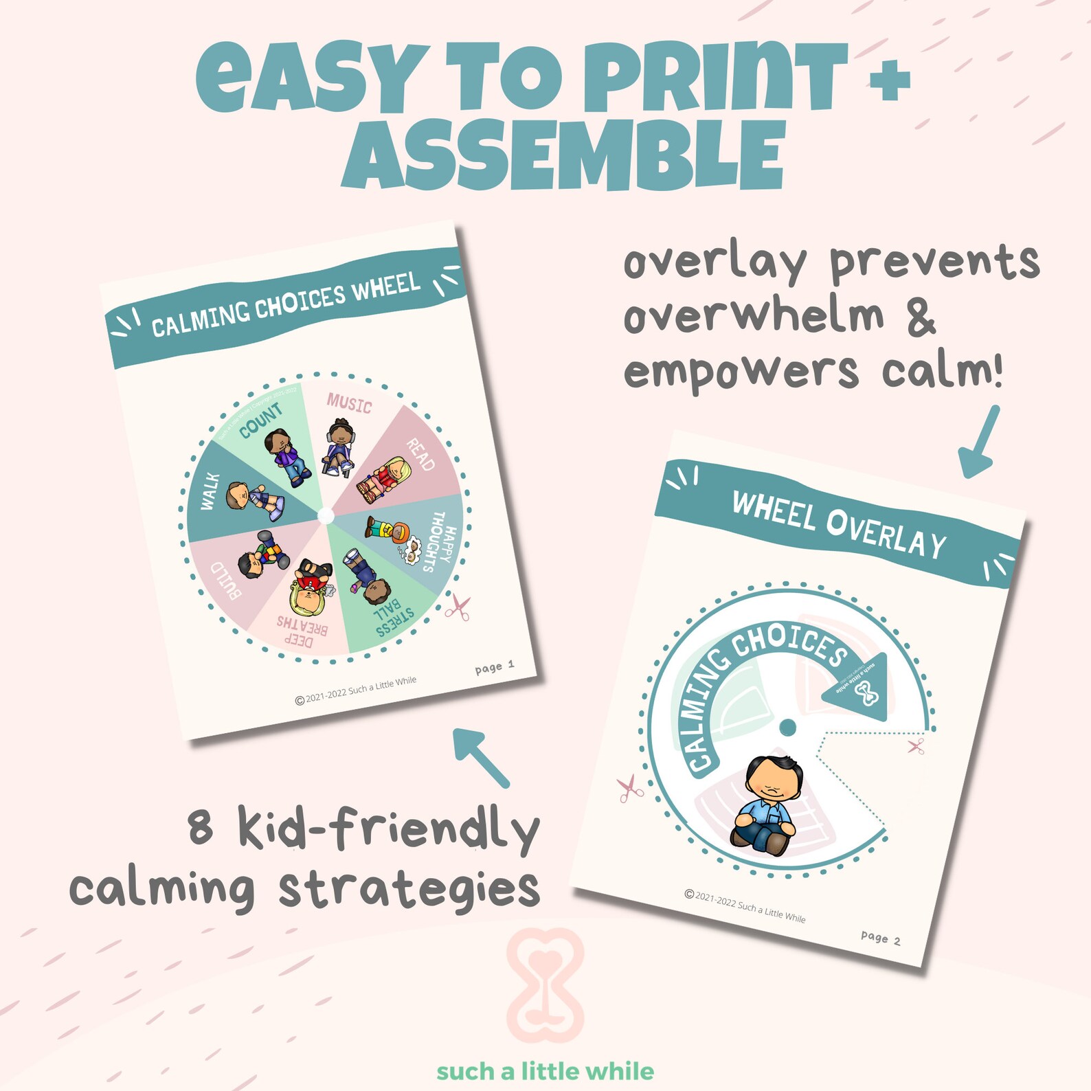 Coping Skills Wheel for Kids Anxiety Relief Mental Health - Etsy