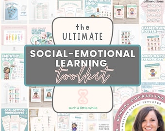 Activités d'apprentissage socio-émotionnel à imprimer pour les enfants : *L'ultime boîte à outils SEL !* Counseling pour les écoles élémentaires et intermédiaires | Jeux, feuilles de travail