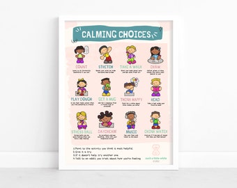 Calming Poster PRINTABLE | Calming Strategies for Kids | Calm Down Corner Printable | Calm Down Kit for Kids | Emotional Regulation | Sign