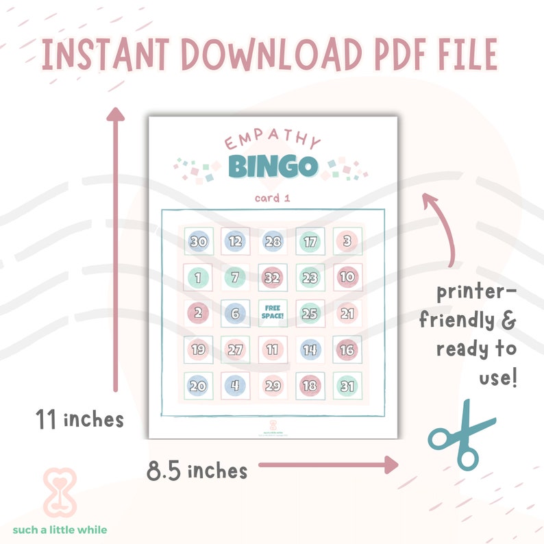 Empathy Bingo Printable PDF for Kids | Empathy Activities, Exercises ...