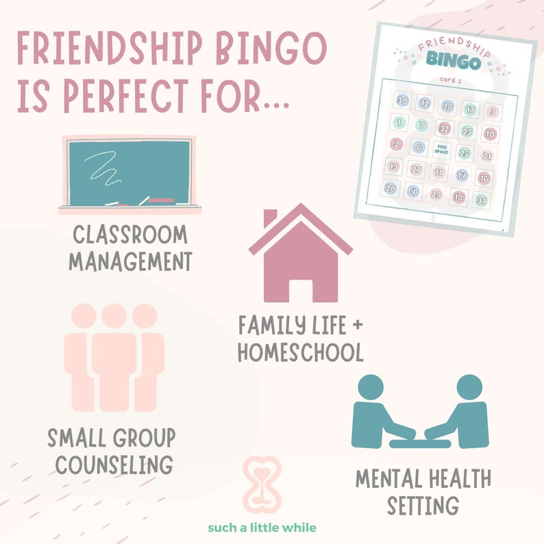Friendship BINGO Social Skills Game for Kids (printable PDF) | Social ...