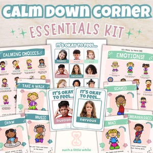 Calm Down Corner Printable Kit for Kids | INSTANT PDF DOWNLOAD | Calm Down Kit | Emotional Regulation | Emotions Poster | Classroom Decor