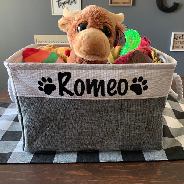 Dog Toy Basket | FREE PERSONALIZATION |Customized Pet Storage Basket | Personalized Pet gift | Cat Basket