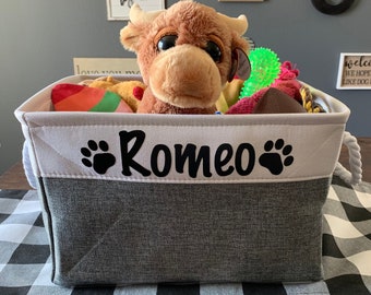 Dog Toy Basket | FREE PERSONALIZATION |Customized Pet Storage Basket | Personalized Pet gift | Cat Basket