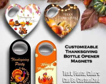 Personalized Bottle Opener Magnets for Thanksgiving Gifts and Party Favors