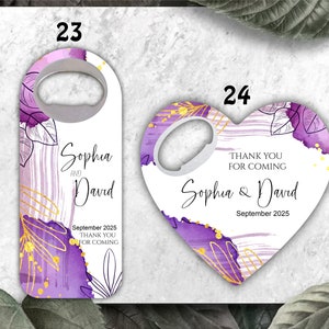 Tropical themed wedding favors, Eucalyptus themed bottle openers, Customizable Magnets image 5