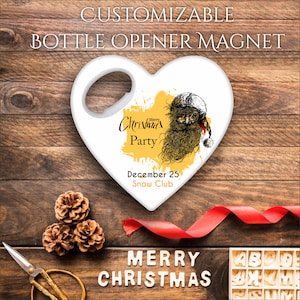 Weihnachten, Neujahr, Weihnachten Gastgeschenke, Party Dekor, anpassbare Flaschenöffner Magnet, Party Geschenke, Weihnachtsfeier Dankeschön Andenken