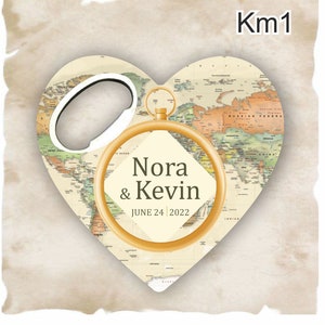 Mapa del mundo, regalo de boda, favor de boda personalizable, favor de agradecimiento de boda, favor de boda personalizado, abridor de botellas personalizado
