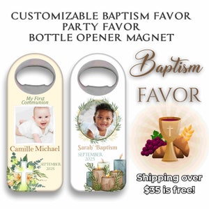 Bomboniera Battesimo Personalizzabile, Souvenir Magnete Foto, Apribottiglie Magnete, Mi Bautizo