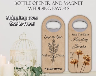 Personalized wedding favors, bottle opener magnet, Custom design can be made magnets