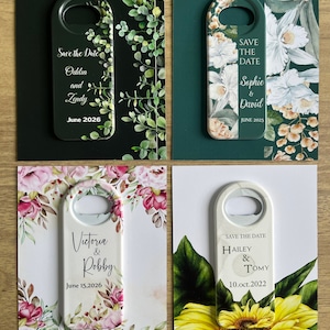Anpassbares Hochzeitsgeschenk, Kapselöffner Magnete, Hochzeitsbevorzugung, Benutzerdefinierte Hochzeitsbevorzugung, Flaschenöffner, speichern Sie den Datumflaschenöffner