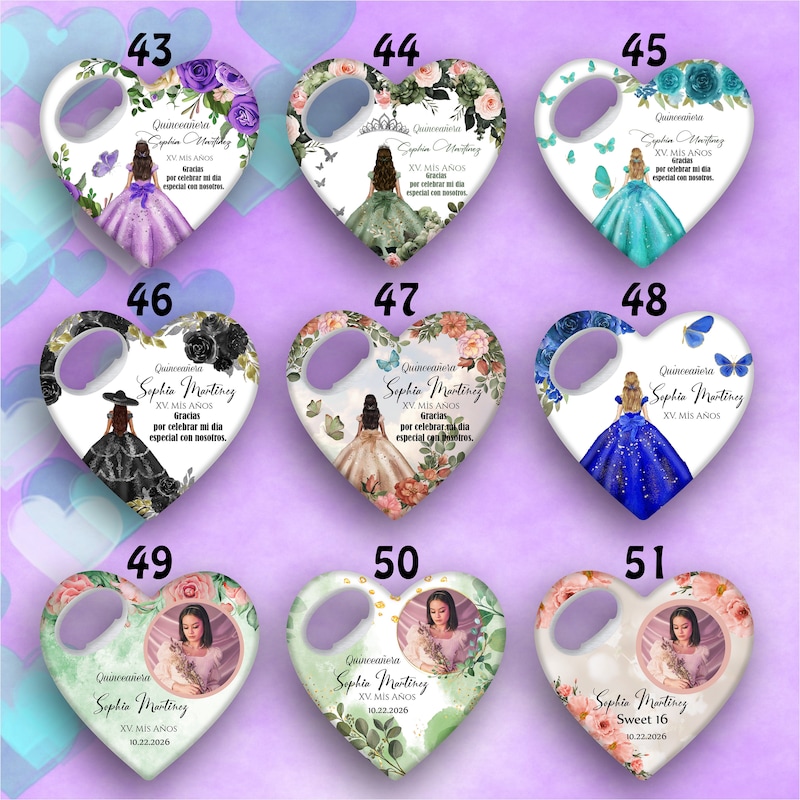 Custom Quinceanera Bottle Opener Magnets - Unique Party Favors