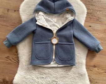 Gefütterte Walkjacke mit Reißverschluss für Babys und Kinder in Größe 62-122