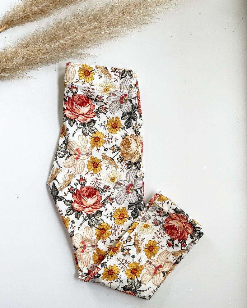 Leggings pour bébés & tout-petits en tailles doubles 50-56 110-116, cadeau, naissance 14 - Blumen gelb