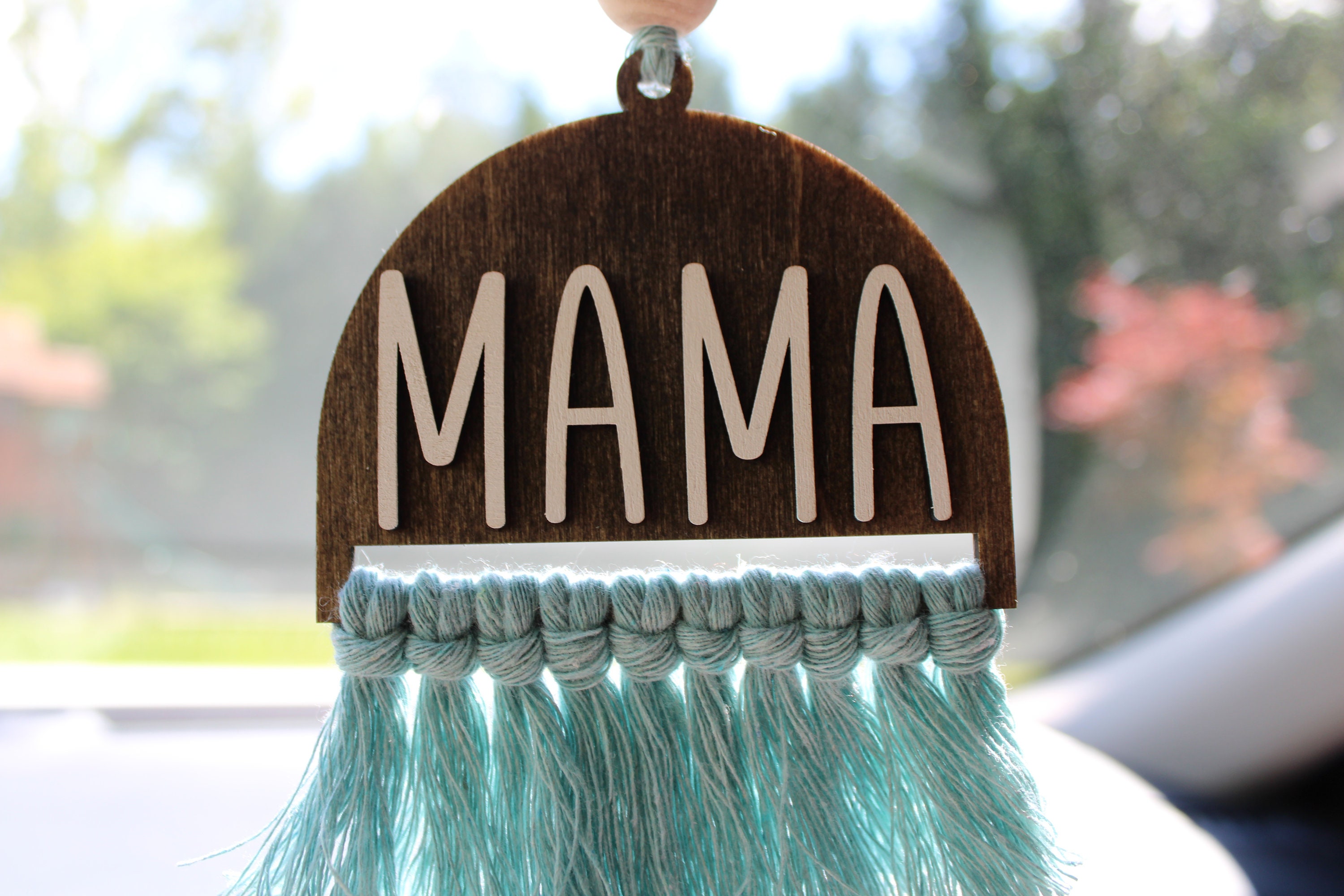 Dark Stained Mama Car Charm - Etsy