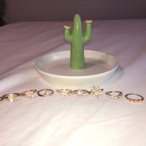 Ceramic Cactus Jewelry Tray Ring Holder For Jewelry - Temu