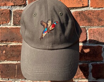 Pheasant Cap | Dark Green | Unisex Dad Hat | Embroidered cap