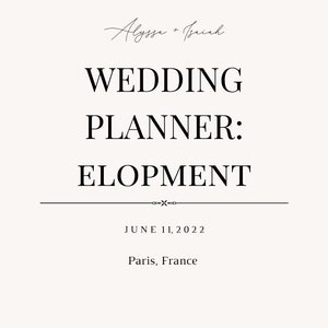 The Elopment Wedding Planner