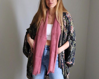 Handwoven Scarf, Ultra Soft Sustainable Texture, Lightweight Spring Accessory