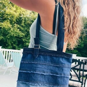 Denim Tote Bag, Sustainable Fashion, Upcycled Tote Bag perfect everyday use, Handmade tote, Denim Bag, Fabric Tote Bag