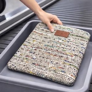 Handcrafted Laptop and Tablet Sleeve: Unique Upcycled newspaper case ipads Macbooks Multiple sizes image 9