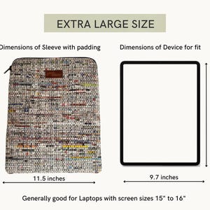 Handcrafted Laptop and Tablet Sleeve: Unique Upcycled newspaper case ipads Macbooks Multiple sizes EXTRA LARGE