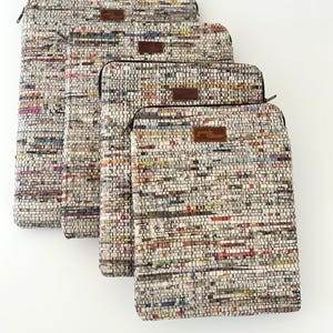 Handcrafted Laptop and Tablet Sleeve: Unique Upcycled newspaper case ipads Macbooks Multiple sizes image 7