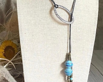 Charm Necklace, Mother’s Day gift, Made from paper bead, Unique Necklace, Upcycled Necklace, Sustainable Fashion, women artisan