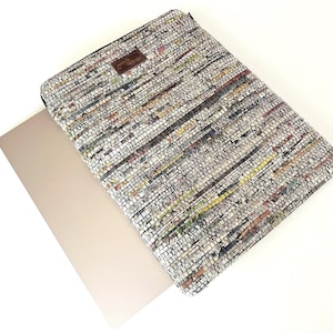 Handcrafted Laptop and Tablet Sleeve: Unique Upcycled newspaper case ipads Macbooks Multiple sizes