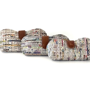 Artisanal Glasses Sunglasses Case: Unique Newspaper print padded case Multiple sizes image 2