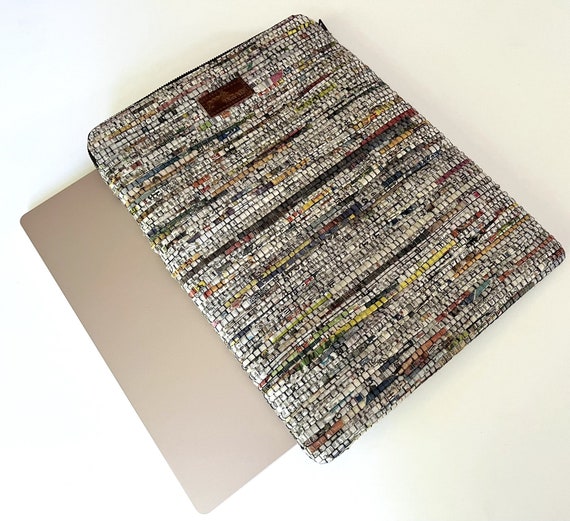 Handcrafted Newspaper Laptop and Tablet Sleeve: Unique Upcycled case