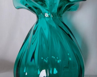 Blue glass posy vase