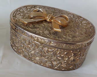 Silver plated trinket box