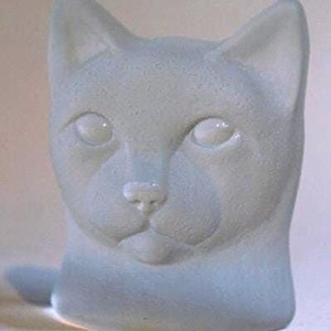 Glass Cat head sculpture