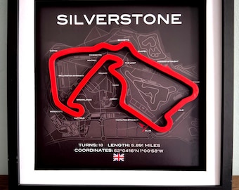 Circuito de carreras de Silverstone: pista enmarcada con colores personalizables