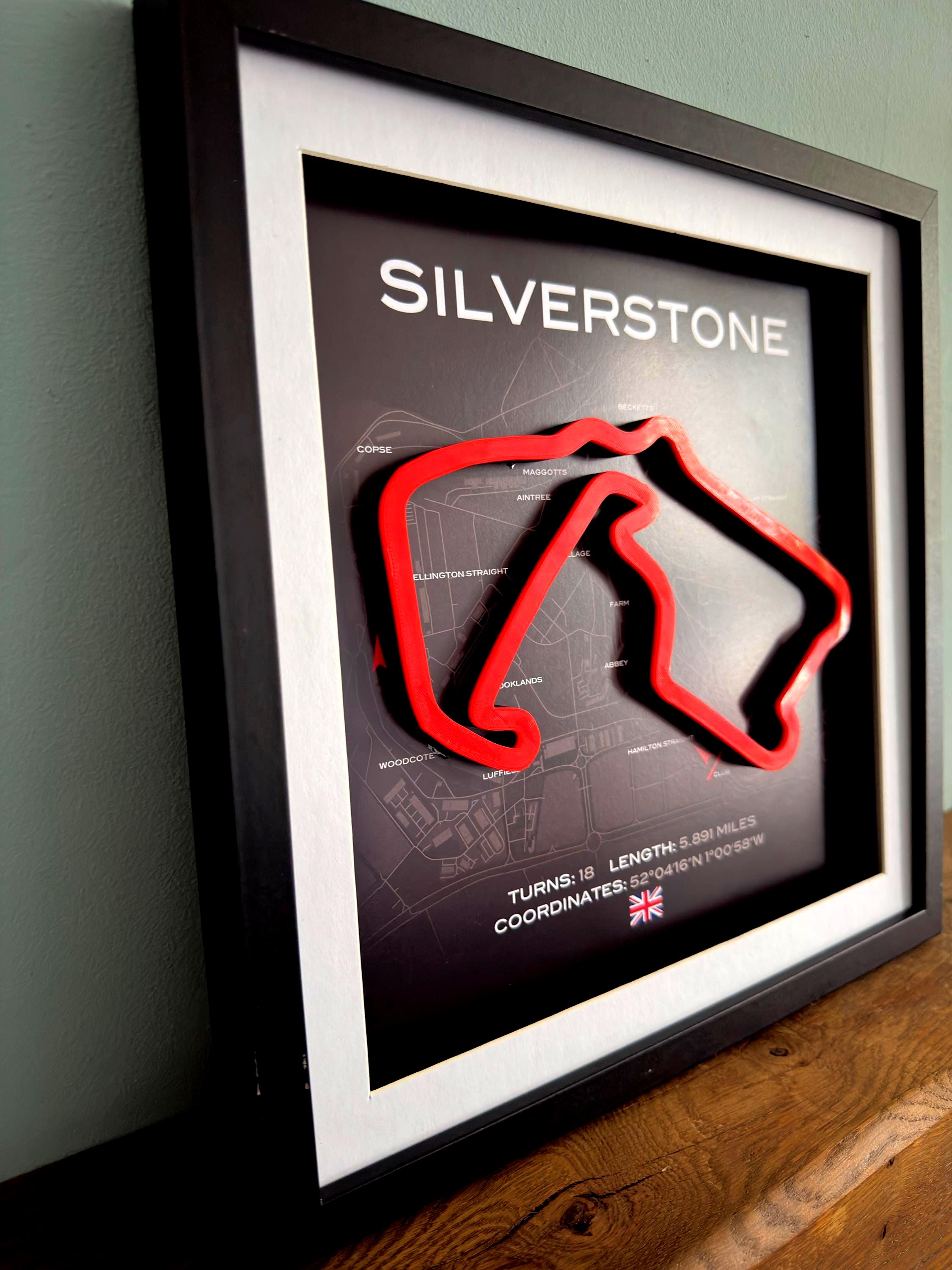 Wallet Silverstone Racing Silverstone Race Circuit - Framed Track With Customisable Colours - Etsy