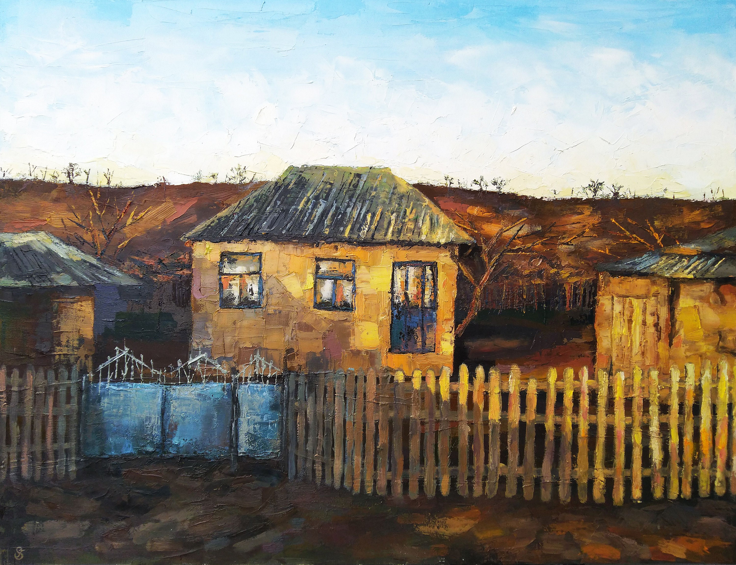 Tableau, Peinture à L'huile Paysage Moldave