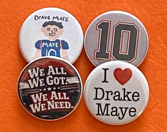 Drake Maye - New England Patriots - Botones/imanes de 1,25" (paquete de cuatro) - imán deportivo