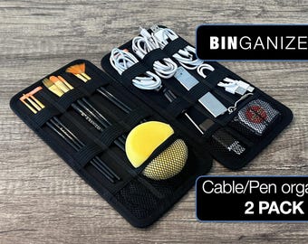 Elastic Cable and Pen Organizer Panel, 2-Pack