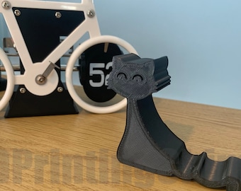 3D Printed Cat Phone Stand – Fun Desk Accessory, Two Viewing Angles