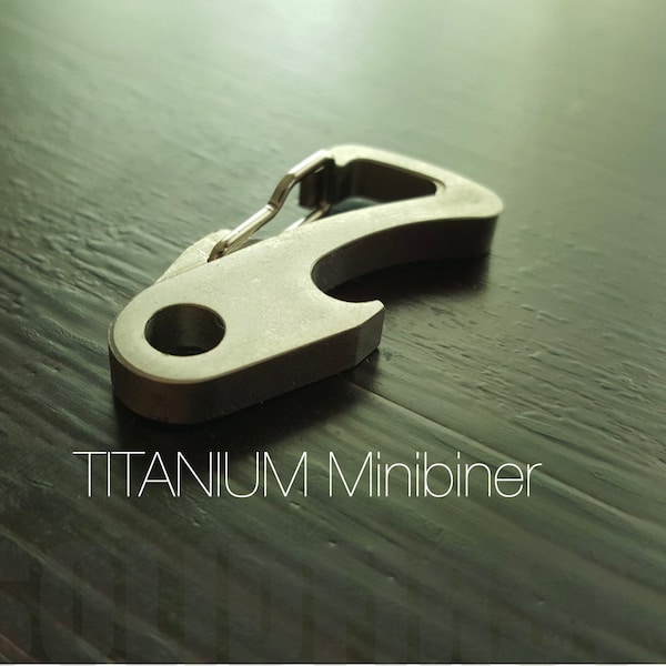 Titanium Minibiner: A mini carabiner and opener for your keychain | key clip | Quick Release Snap, gifts for him, gift for her