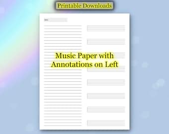 Blank Sheet Music Printable PDF - Etsy