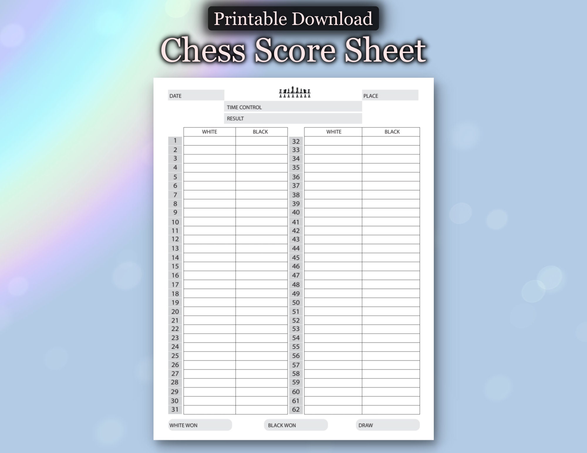 Stream {READ} 📖 Chess Score Sheets Log Book: Chess Notation Sheets  Scorebook for Game Analysis, Tournamen by Noocea