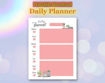 Daily goal planner, digital printable 2021 happy good notes planner inserts digital download
