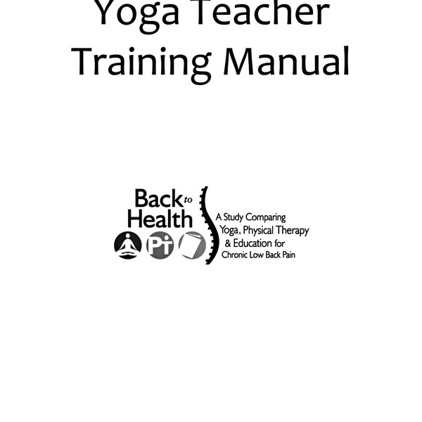 Yoga Teacher Training Manual Back Health, Physical Therapy Chronic Pain Hatha Yoga Anxiety Stress Relief Meditation eBook Digital Download