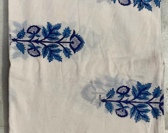 Cotton Block Print Fabric, Colorful Indian Floral Fabric, Dressmaking and Sewing Material