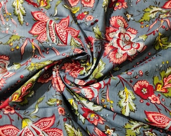 Fabric By The Yard Best Selling Running Loose Fabric Hand Block Print Ethnic Craft Fabric Woman Clothing Dressmaking Fabric Handmade Fabric