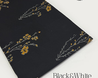 Sewing Hand Block Fabric Floral Running Loose Cotton Fabric, Sold By Yard, Soft Cotton, Hand Printed Fabric, Block Printed Crafting Fabric